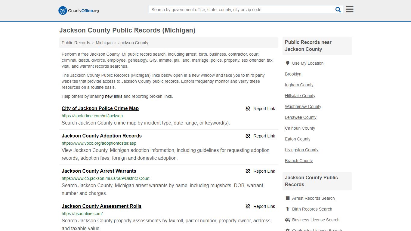 Jackson County Public Records (Michigan) - County Office